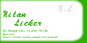milan licker business card
